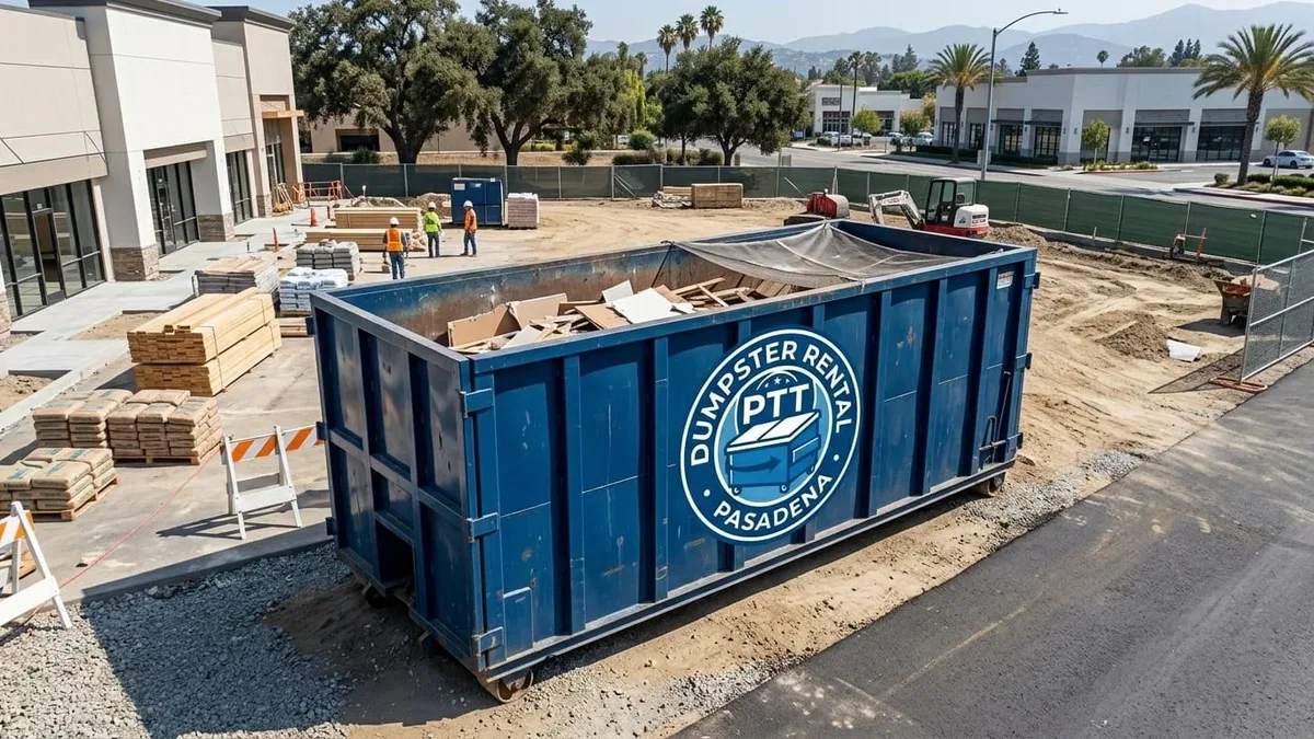 Roll-off dumpster rental in Glendale, CA delivered by PTT Dumpster Rental Pasadena