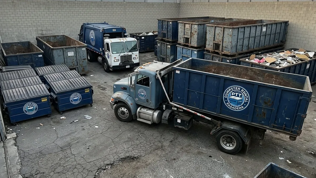 Roll-off dumpster rental in San Marino, CA delivered by PTT Dumpster Rental Pasadena